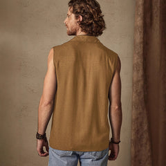 Stylish Sleeveless Button-Up Shirt for Men - Perfect for Casual Summer Outfits