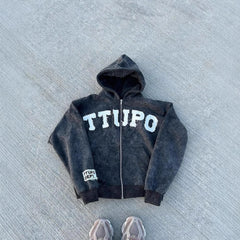 Stylish Hooded Sweatshirt with Bold Lettering for Casual Wear