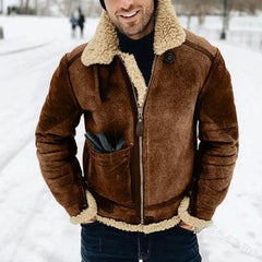 Winter Warmth Aviator Jacket with Faux Fur Trim