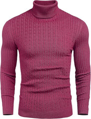 Men's High Neck Cable Knit Sweater - Stylish and Cozy Winter Essential