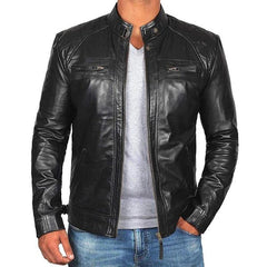 Stylish Men's Biker Jacket with Classic Design and Modern Fit