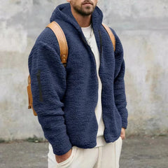 Cozy Hooded Jacket With Faux Fur Lining For Men - Perfect For Winter Outdoors