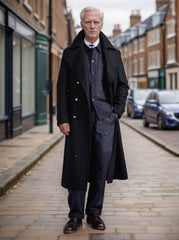 Classic Brown Overcoat with Matching Suit Set - Perfect for Formal and Casual Wear
