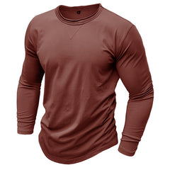 Men's Olive Green Long Sleeve T-Shirt - Stylish And Comfortable For Everyday Wear