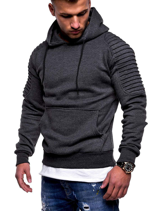 Men's Camouflage Hoodie With Unique Sleeve Design For Casual Wear