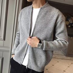 Stylish Men's Zip-Up Knit Cardigan - Perfect for Casual and Formal Wear
