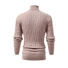 High-Neck Cable Knit Sweater for Men - Stylish and Cozy Winter Essential
