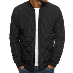 Men's Padded Stand Collar Solid Color Thermal Padded Jacket 17181514X