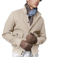 Men's Stylish Black Bomber Jacket with Detachable Collar for Modern Fashionistas