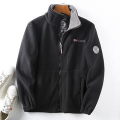 Men's High-Collar Fleece Jacket - Perfect for Outdoor Adventures and Casual Wear