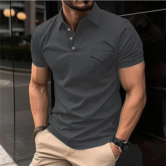 Men's Casual Slim Lapel Short Sleeve Polo Shirt 18107009M