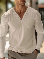 Men's Stylish Long Sleeve Henley Shirts - Perfect For Casual And Everyday Wear