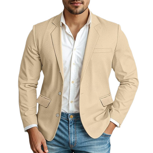 Men's Classic Casual Slim Fit Single Breasted Waffle Blazer 92532629K