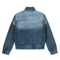 Stylish Denim Jacket with Unique Pocket Design for Men