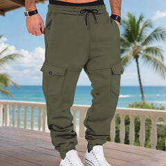 Men's Casual Cargo Jogger Pants With Adjustable Drawstring Waist