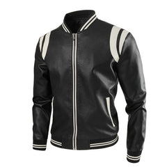 Stylish Men's Bomber Jacket with Contrast Stripes for Modern Fashionistas