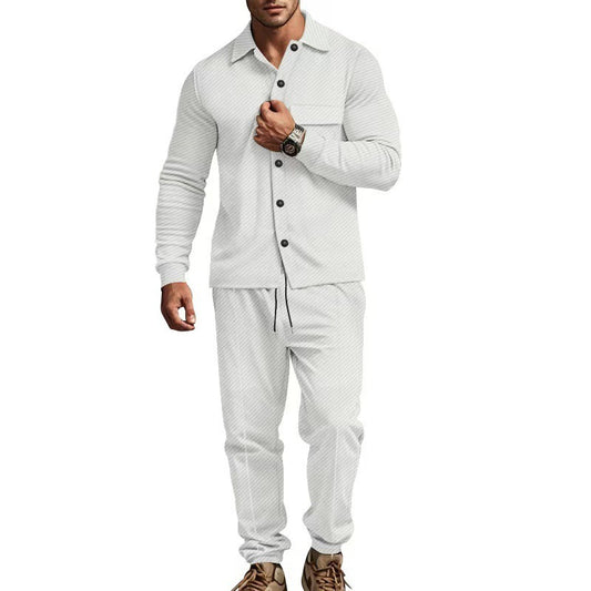 Men's Stylish Black Textured Tracksuit Set - Perfect for Casual and Sporty Looks