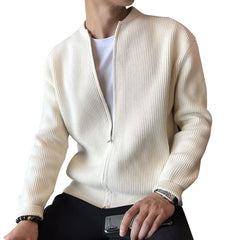 Stylish Men's Zip-Up Knit Cardigan - Perfect for Casual and Formal Wear