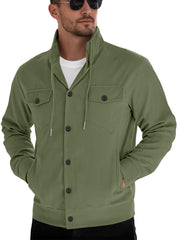 Men's Casual Corduroy Jacket With Button Closure And Pockets