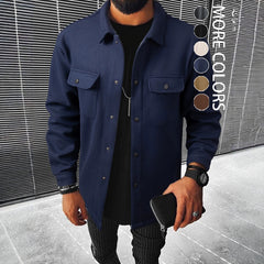 Stylish Men's Navy Blue Longline Jacket - Perfect For Casual And Formal Wear