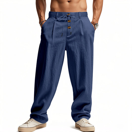 Stylish Loose-Fit Trousers with Adjustable Waistband for Men