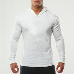 Men's Slim Fit Hooded Long Sleeve Top For Active Wear