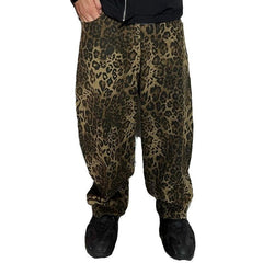 Leopard Print Wide-Leg Pants with Oversized Knit Sweater Set