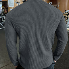 Men's Slim Fit Long Sleeve Sweater for Fitness Enthusiasts