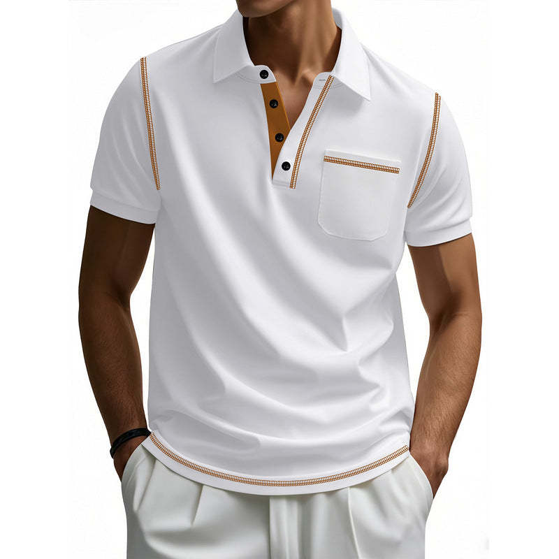 Men's Casual Cotton Short Sleeve POLO Shirt MTA0110D8X