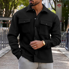 Stylish Men's Casual Button-Up Shirt with Functional Pockets for Everyday Wear