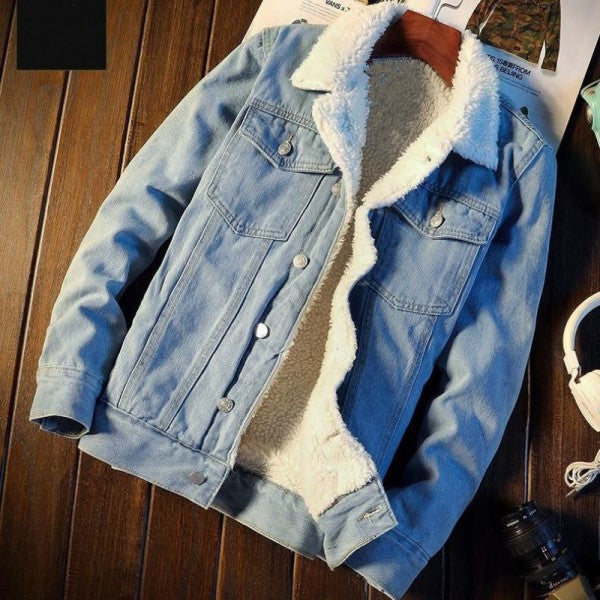 Stylish Denim Jacket with Faux Fur Lining for Winter Warmth