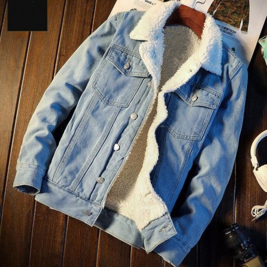 Stylish Denim Jacket with Faux Fur Lining for Winter Warmth