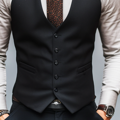Men's Retro Solid Color Single Breasted Business Vest MTA0935D2TO