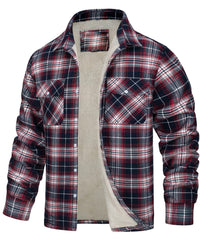 Plaid Fleece-Lined Jacket for Men - Warm and Stylish Winter Outerwear