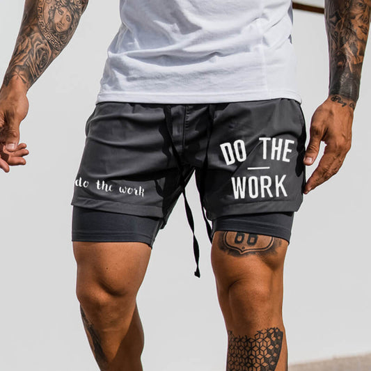 Men's "Do The Work" Motivational Workout Shorts - Ideal for Fitness Enthusiasts