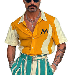 Men's Contrast Print Short Sleeve Shirt MTA2576C4X