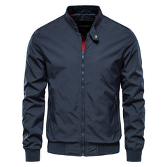 Men's Stylish Bomber Jacket with Contrast Trim for Casual Wear
