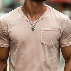 Men's Spring And Summer Fashion Casual Suede Slim Short Sleeve T-shirt MTA2852C3K