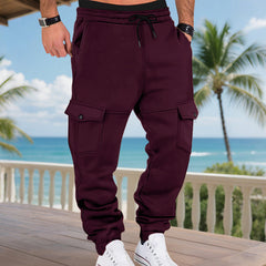 Men's Casual Cargo Jogger Pants With Adjustable Drawstring Waist