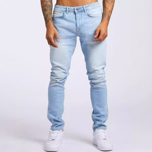 Slim Fit Denim Jeans With Stylish Tattoo Design For Men