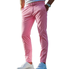 Men's Spring And Summer Classic Twill Golf Casual Suit Pants (Without Belt) MTA1986C4K