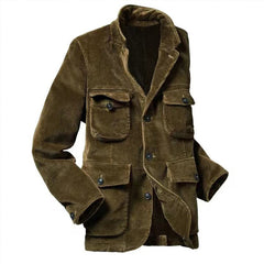 Men's Corduroy Jacket With Multiple Pockets - Perfect For Casual And Outdoor Adventures
