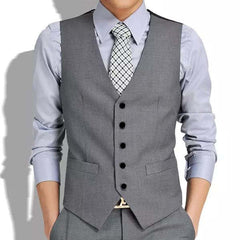 Men's V-Neck Single Breasted Suit Vest 02375865M