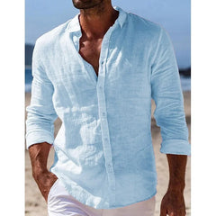 Men's Casual Button-Down Shirt - Perfect for Summer Beach Outfits