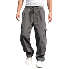 Men's Cargo Pants with Adjustable Drawstring and Multiple Pockets - Perfect for Casual Wear