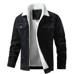 Winter-Ready Corduroy Jacket With Faux Fur Lining For Men