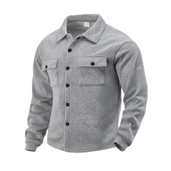 Stylish Black Button-Up Shirt Jacket for Men - Perfect for Casual and Outdoor Adventures