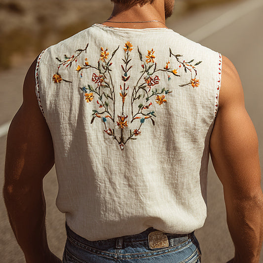 Embroidered Floral Vest for a Bohemian Summer Look