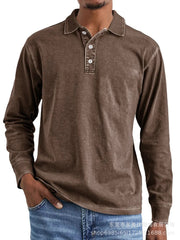 Stylish Long-Sleeve Polo Shirt for Men - Perfect for Casual and Semi-Formal Occasions