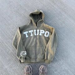 Stylish Hooded Sweatshirt with Bold Lettering for Casual Wear